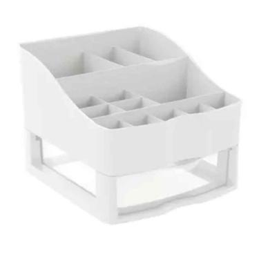 Imagem de Kit Organizador De Cosméticos E Maquiagem Branco C/1 Gaveta Nitron