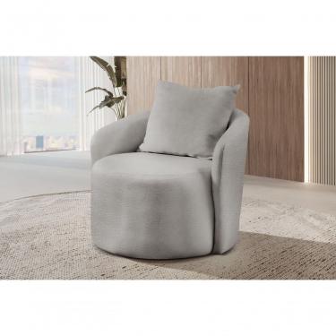 Imagem de Poltrona Redonda Para Sala Califórnia boucle Cinza 401