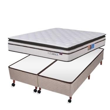 Imagem de Conjunto Visco Plus L20 F.a Colchões King Size Box Castor Revolution Bege 193x203x72cm