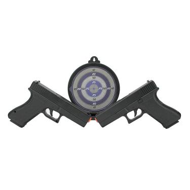 Imagem de Kit Duelo 02 Pistolas Airsoft Spring V307 6mm Alvo Gel Rossi