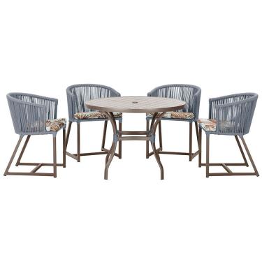 Imagem de Mesa Com 4 Cadeiras E Noronha Estofado 6 Trama Original Prata