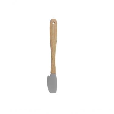 Imagem de Jogo 2 Meia Espát Retas Silicone Cabo Bambu 21 Cm Mimo Style