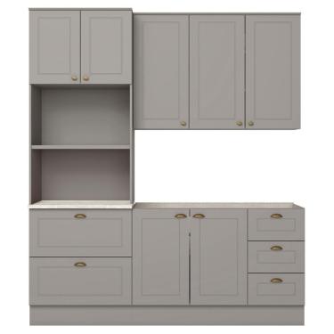 Imagem de Cozinha Modulada 3 Pecas 120 Cm Ce759 Americana Cinza Calcare Henn