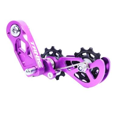 Imagem de CooMeng Tensor De Corrente Ultra Suave Velocidade Única Com Tensão Ajustável E Guias Mola Dupla - Desempenho Silencioso Fácil Instalação Para Bicicletas Trilha, Dobráveis Bmx Roxo