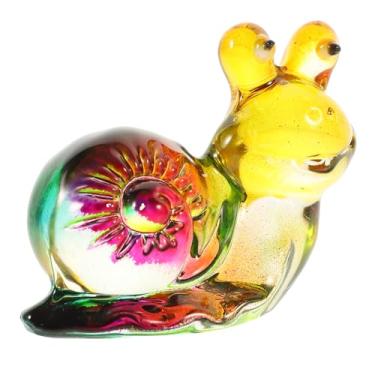 Imagem de Cabilock Glass Animal Sculpture: Crystal Snail Figurines - Cute Hand Blown Glass Art Collectibles, Paperweight Statues for Home Office Decorations Present