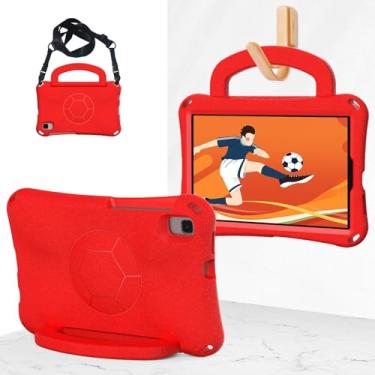 Imagem de Compatível com Samsung Galaxy Tab A9 8,7 polegadas modelo 2023 (SM-X110/SM-X115) Capa para tablet leve à prova de choque para crianças com alça e suporte(Rojo)