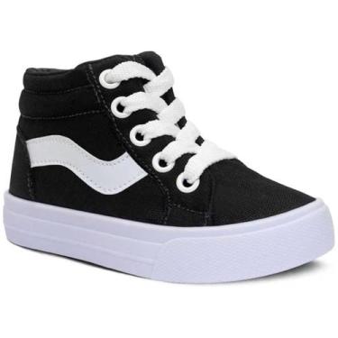 Imagem de Tênis Botinho Cano Alto Estiloso Infantil Preto, 17, Preto