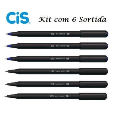 Imagem de Caneta Esferográfica Pentonic 0,7 Cis - Kit C/6 Azul e Preta