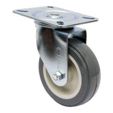 Imagem de Rodizio Giratorio Placa 4pol. R412 Bp Pvc Anti Risco 65kg Por Roda - R