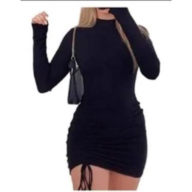 Imagem de Vestido Gringa Curto Manga Suplex com Bojo Dama de Preto