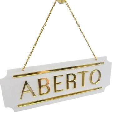 Imagem de Placa Aberto E Fechado Acrílico Espelhado com Ventosa ACR001 - Gráfica