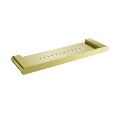 Imagem de Acessórios para banheiro em aço inoxidável 304 dourado escovado - Toalheiro e porta-escova de papel higiênico | Conjunto de 3 peças, prateleira para banheiro