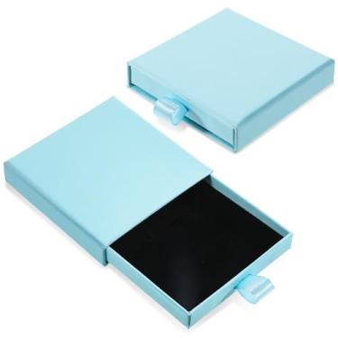 Imagem de Piriuuo 2 caixas de joias quadradas de papelão, caixas de presente de joias com tampas, pequenas caixas de presente para joias, colar, caixa de presente, estojo de armazenamento pendente para colar