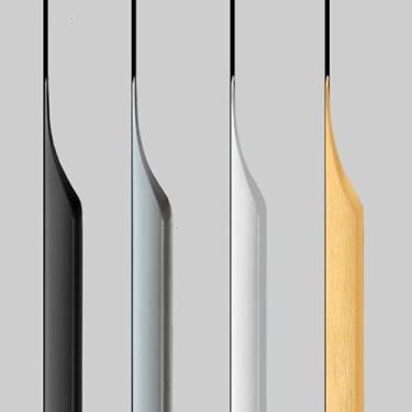 Imagem de Shozafia Pacote com 5 puxadores de dedo para armários, alça oculta longa simplificada para armário de gaveta de porta de cozinha doméstica, puxador de aba de borda de dedo de alumínio (dourado, 300 mm