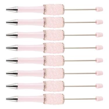 Imagem de Spritewelry Canetas de strass com contas de cristal brilhante, 10 peças, caneta esferográfica de diamante extravagante de plástico faça você mesmo para decoração de escritório, escola, rosa