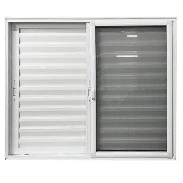 Imagem de Janela de Alumínio Veneziana 3 Folhas com Tela Mosquiteira 120x150 - E