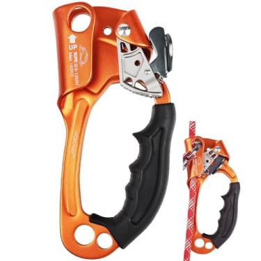 Imagem de AOKWIT Equipamento de escalada de liga de alumínio com certificação UIAA e CE, equipamento de rapel forte para escalada de árvores, arborista, resgate, montanhismo, espeleologia (laranja direito 1)