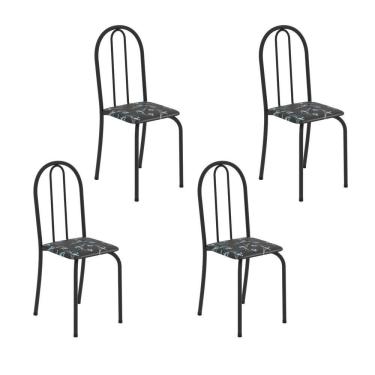 Imagem de Kit 4 Cadeiras Tubular 89x37x42 Cm Ane B Preto