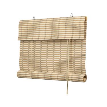 Imagem de Persiana Horizontal Cortina Rolo Bambu Bahaus Janela Casa Quarto Sala 140X160 Evolux