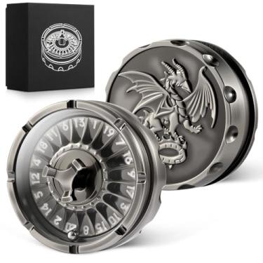 Imagem de DNDND Roulette D20 Spinner Dice Set with Gift Box for Dungeons and Dragon DND RPG Tabletop Games (Silver)