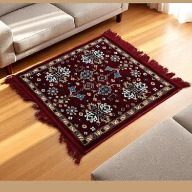 Imagem de Velvet Pooja Aasan, tapete de oração de 61 cm para meditação, templo doméstico, Puja Diário, Yoga, Práticas Espirituais, Uso Festival, Assentos Confortáveis para Mandir e Adoração - Aasan de veludo