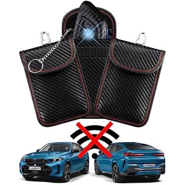 Imagem de Faraday – Pacote com 3 chaveiros Faraday, 100% evita ladrões de roubo de carro sem chave, bolsa bloqueadora de sinal RFID antirroubo, hacking, espionagem