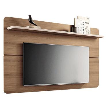Imagem de Painel Para Tv Suspenso Curv 1.8 Castanho Off White – Hb Móveis