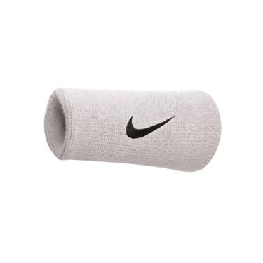 Imagem de Munhequeira Grande Swoosh Doublewide Wristband (Par) Nike White/Black