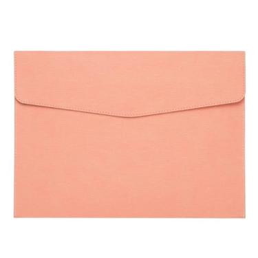 Imagem de PATIKIL Pasta de arquivo A4 de couro PU, organizador de documentos, pasta de envelope com fecho de pressão para recibo de carta estilo 4, rosa