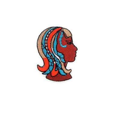 Imagem de Ruoming Ruoming 1 peça de emblema bordado de signos do zodíaco, 8 x 8 cm, preto e dourado, design de constelação (Virgem)