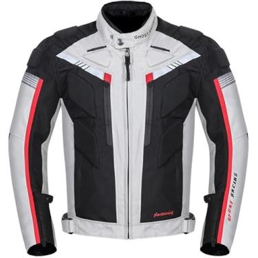 Imagem de Jaqueta De Motocicleta Masculina à Prova D'água, Jaqueta De Moto Têxtil Protetora à Prova D'água à Prova De Vento Com Armadura Ce Removível, Multi Futiol Todas As Est, White, 3XL