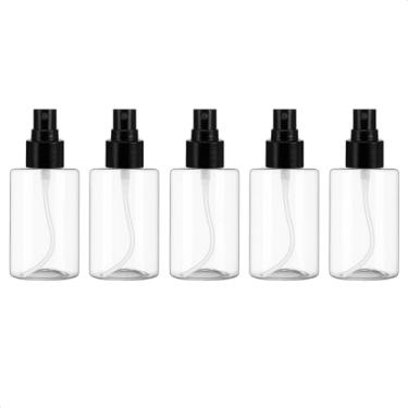 Imagem de Kit 5 Frasco Spray Preto para Viagem Gel Creme Shampoo Sabonete E Cosméticos 100ml