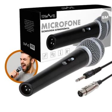 Imagem de Microfone Dinamico Com Cabo 5 Metros P10 Profissional Amplificador Kar