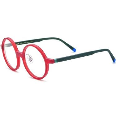 Imagem de HEPIDEM Armação de óculos de acetato multicolorida feminina, óculos óticos retrô vintage 9265, Vermelho 9265, 50-18-145