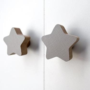 Imagem de 2 Puxadores Estrela Infantil Porta Gaveta Cômoda Móveis Bebê - Hanger 