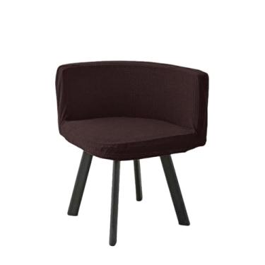 Imagem de Capa para cadeira triangular com encosto curvo, 1/2/4/6 peças, capa para cadeira de jantar, assento baixo, decoração para escritório, hotel e casa (1 peça/café escuro)