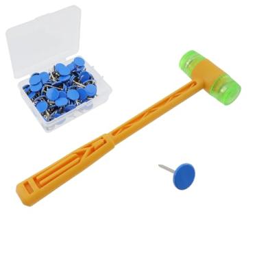 Imagem de Antrader 100 pinos de pressão de cabeça redonda tachinha de polegar de 0,43 polegadas para uso pessoal no escritório e escola (azul)