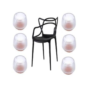 Imagem de Kit 8 Protetor Silicone Feltro Para Pé De Cadeira 12-16Mm - Geoprotect