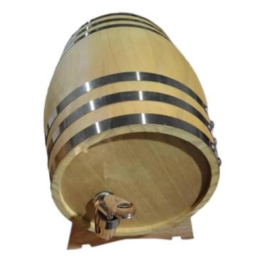 Imagem de ＫＬＫＣＭＳ Decantador de barril de carvalho de 1,5 L, estilo vintage, recipiente de decoração com, barril de bebida para mesa de família, bar de