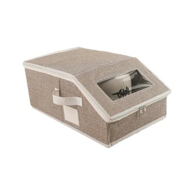 Imagem de Pacote com 2 caixas de armazenamento de chapéus com zíper e alça de transporte – comporta 24 organizadores de bonés de beisebol, organizador de chapéus com moldura de papelão reforçada, organizadores