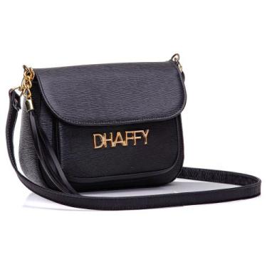 Imagem de Bolsa Feminina Com Bolso E Alça Transversal - Dhaffy Bolsas, Preto