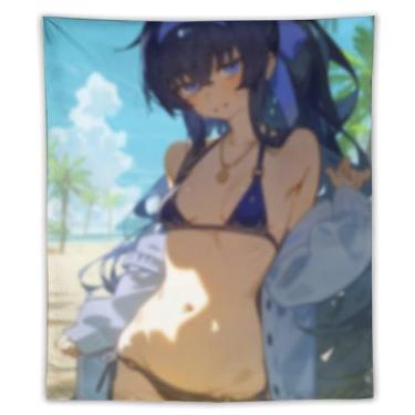 Imagem de LIEGBMEU Sexy Bikini Hot Anime Girl Tapeçaria 127.0 cmx152.4 cm Interior Exterior Wall Quilt Art Decoração de Tapeçaria Caprichosa, AF024
