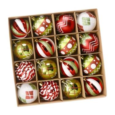 Imagem de oshhni 16x Bolas de Natal Decorativas 6cm Enfeites Pendurados para Engajamento Interno ação de Graças Árvore de Natal, Verde Branco