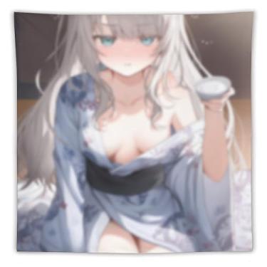 Imagem de LIEGBMEU Tapeçaria de biquíni sexy anime menina 152.4 cm x 152.4 cm interior exterior parede colcha arte decoração de tapeçaria caprichosa, AF162