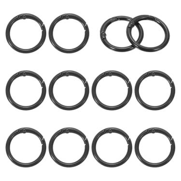 Imagem de YELARXI Anéis de metal com mola, porta-chaves de pressão de mola redonda colorido - adequado para (chaveiro - bolsa - bolsa - bolsa - cordão - artesanato faça você mesmo) pacote com 12 e 1,3 polegadas