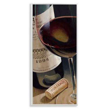 Imagem de Stupell Industries Garrafa de vinho tradicional sem rolha, moldura branca giclée, design artístico por Stefano Ferreri, 61 x 25 cm
