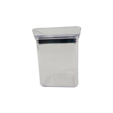 Imagem de Mini Pote Plástico Hermético Quadrado Lumini 180ml Tampa Cristal - Par