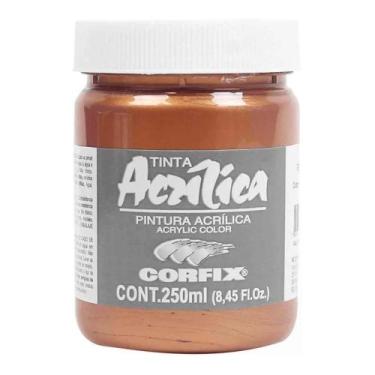 Imagem de Tinta Acrílica Metinta 250ml 142 Cobre Iridescente Corfix, IRIDESCENTE