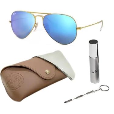 Imagem de Ray-Ban RB3025 Óculos de sol clássicos em formato de aviador com kit de óculos – protetores de nariz ajustáveis – Óculos de sol retrô formais e casuais ideais, Ouro (112/17 | 58 mm), 58 mm