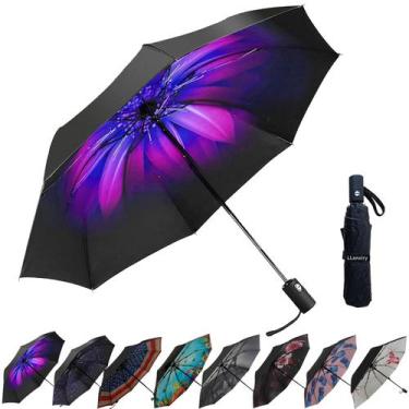 Imagem de Guarda-chuva LLANxiry Compact Travel Windproof Windproof Orchid